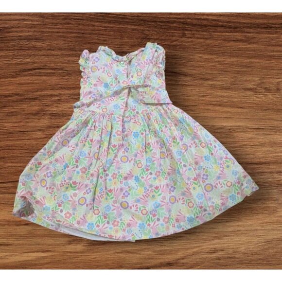 Bonnie Jean Girls Floral Sleeveless Dress Size 4 With Ruffle Details & Button Ba - Picture 2 of 8